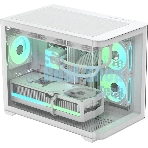 Компьютерный корпус AeroCool/Formula Crystal U2M Floe белый без БП mATX 1xUSB 3.0 audio bott PSU