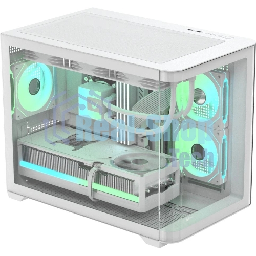 Компьютерный корпус AeroCool/Formula Crystal U2M Floe белый без БП mATX 1xUSB 3.0 audio bott PSU