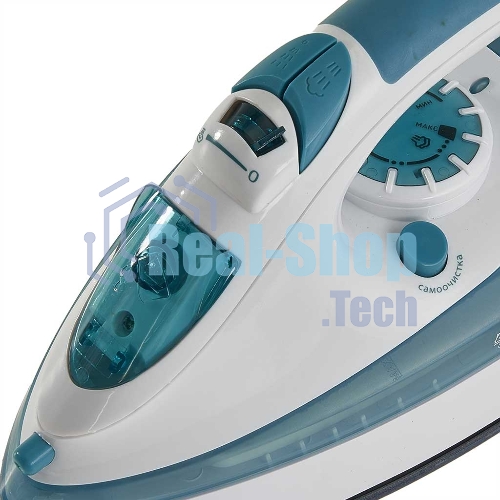 Утюг Delta LUX DL-710 белый с серо-голубым, 2400 Вт, 25 г/мин, 130 г/мин, 320 мл