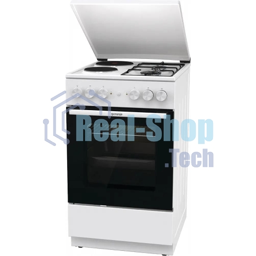 Плита комбинированная Gorenje GK5A12WG белый, конфорок 2 газовых и 2 электрических, духовка 68 л, 50 см x 85 см x 59.4 см