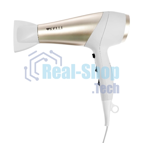 Фен Kelli KL-1125 белый/золотистый, 2400 Вт