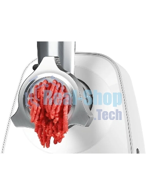 Мясорубка электрическая Bosch MFW2515W белый, 1500 Вт, 1.7 кг/мин, защита от перегрузки, насадки - 4
