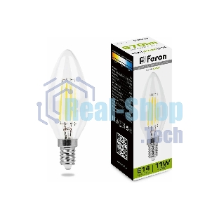 Лампа светодиодная Feron LB-713 11Вт Е14 белый свеча FILAMENT