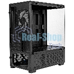 Компьютерный корпус Minitower ExeGate i3 SEA (mATX, без БП, 1*USB+1*USB 3.0, HD аудио, черный, 1 вент. 12см с RGb подсветкой, передняя и боковая панели - закаленное стекло)