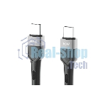 Кабель OLMIO BOLT, Type-C - Type-C, 60W, 1.2м, тканевая оплетка, черный