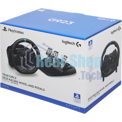 Руль Logitech G923 10кноп. (с педалями) черный