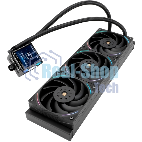 Система жидкостного охлаждения Thermalright Elite Vision 360 (360mm, LED, Black, ARGB/Fans: 3x120mm, 69CFM, 27dBA, 2150RPM/Pump height 63mm, Rad thickness 27mm/S: 1700, 1200, 1851, 115X, 2011, 2066, AM5, AM4)