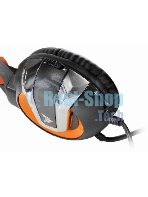 Гарнитура Crown CMGH-3003 чёрный/оранжевый, проводная, подсветка