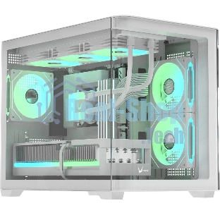 Компьютерный корпус AeroCool/Formula Crystal U2M Floe белый без БП mATX 1xUSB 3.0 audio bott PSU