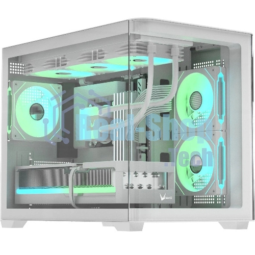 Компьютерный корпус AeroCool/Formula Crystal U2M Floe белый без БП mATX 1xUSB 3.0 audio bott PSU