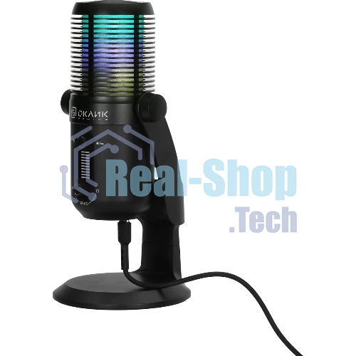 Микрофон проводной Оклик SM-400G 2м черный