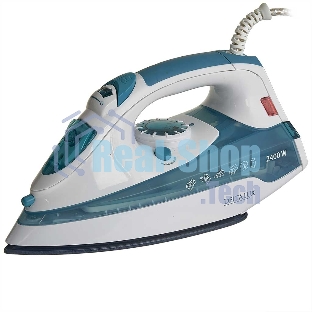 Утюг Delta LUX DL-710 белый с серо-голубым, 2400 Вт, 25 г/мин, 130 г/мин, 320 мл