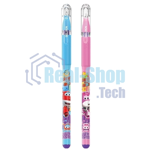 Ручка гелевая Deli Super Wings EG105-PR ассорти, d=0.5мм, фиолетовые чернила, 1 стержень, пулевидный пишущий наконечник, круглый корпус, резиновая манжета