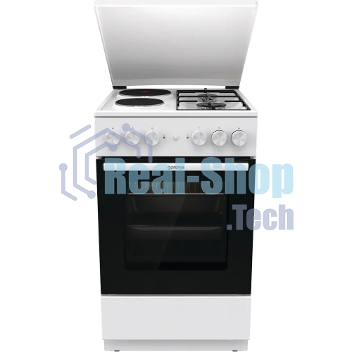 Плита комбинированная Gorenje GK5A12WG белый, конфорок 2 газовых и 2 электрических, духовка 68 л, 50 см x 85 см x 59.4 см