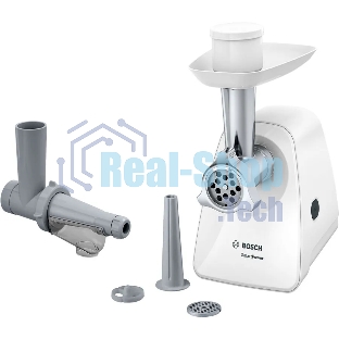 Мясорубка электрическая Bosch MFW2515W белый, 1500 Вт, 1.7 кг/мин, защита от перегрузки, насадки - 4