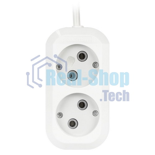 Удлинитель бытовой Smartbuy (SBE-10-2-02-N) 2 гнз х 2,0 м (10А/2.2 кВт, ПВС 2х1.0)