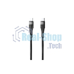 Кабель OLMIO BOLT, Type-C - Type-C, 60W, 1.2м, тканевая оплетка, черный