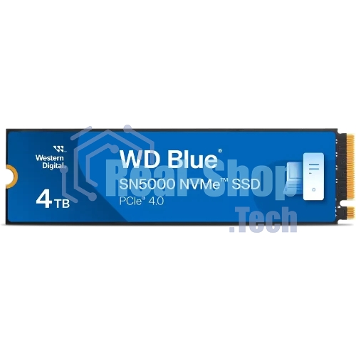 Накопитель SSD 4Tb WD Blue, NVMe, M.2 2280, PCI-E 4x4 R/W - 5500/5000 Mb/s