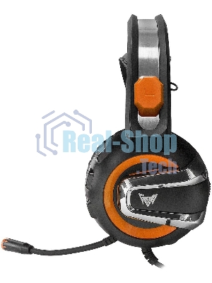 Гарнитура Crown CMGH-3003 чёрный/оранжевый, проводная, подсветка