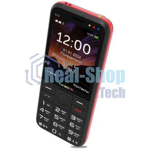Мобильный телефон TeXet TM-315 черный-красный