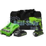 Перфоратор GreenWorks GD24SDS1K2, 24 В, 1,2 Дж, от аккумулятора