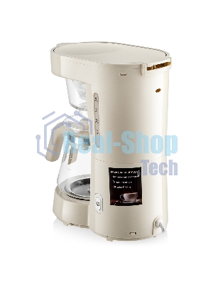 Кофеварка капельная BRAYER BR1123YE бежевый, исп. кофе - молотый, 0.75 л, 700 Вт.