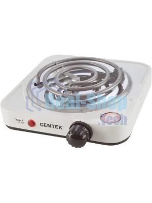 Плита настольная электрическая Centek CT-1508 белый, 1 кВт, ТЭН, конфорки - 1, эмаль, поворотные переключатели