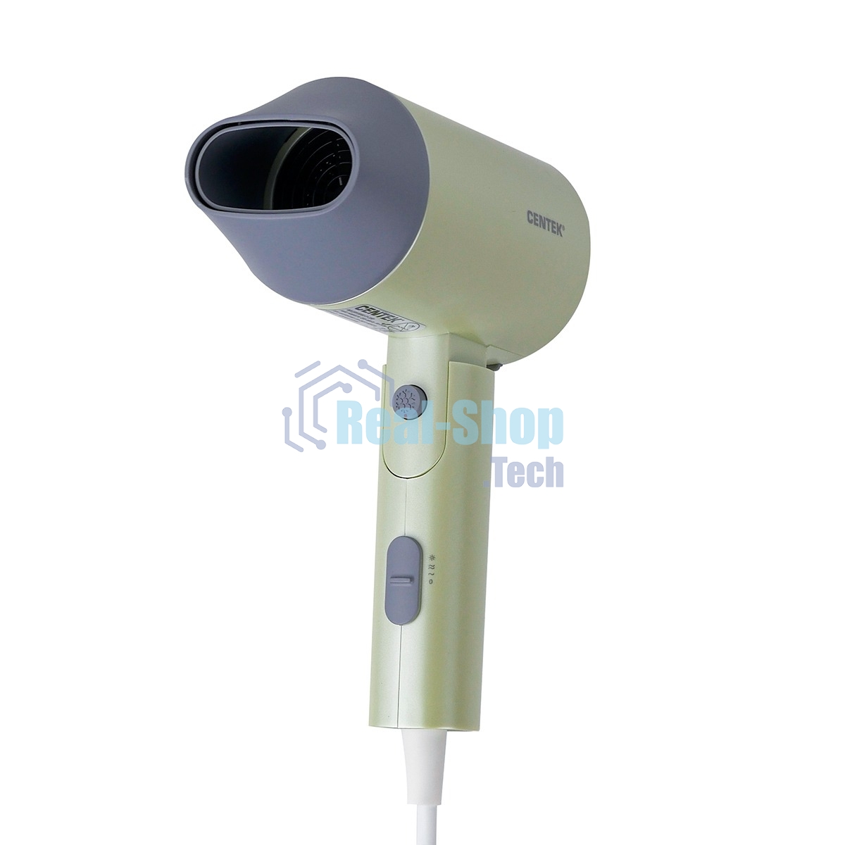 Фен Centek CT-2203 зеленый, 1600 Вт, компактный, ионизация