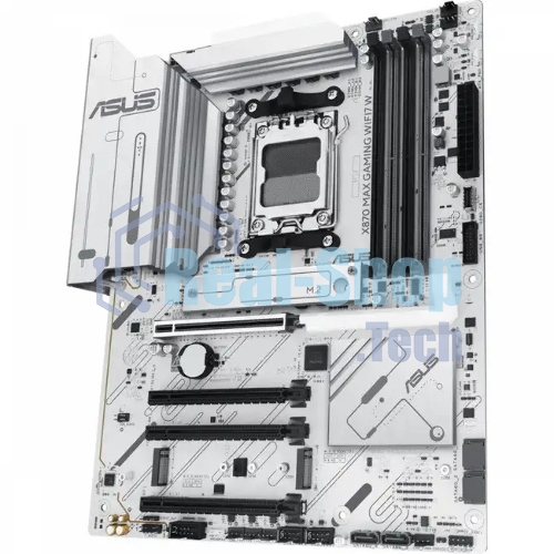Материнская плата ASUS X870 MAX GAMING WIFI7 W, AM5, AMD X870, 4xDDR5, 4xSATA, 3xM.2, 1xPCIe 5.0 x16, 2xPCIe 4.0 x16, 1xPCIe 3.0 x16, 1xHDMI, 2xUSB Type-C (Display), 1x2.5Gb LAN, Wi-Fi 7, Bluetooth 5.4, 2xUSB-C 40Gbps, 1xUSB-A 10Gbps, 3xUSB-A 5Gbps, 4xUSB-A 2.0, 3x3.5 мм, 7.1, ATX