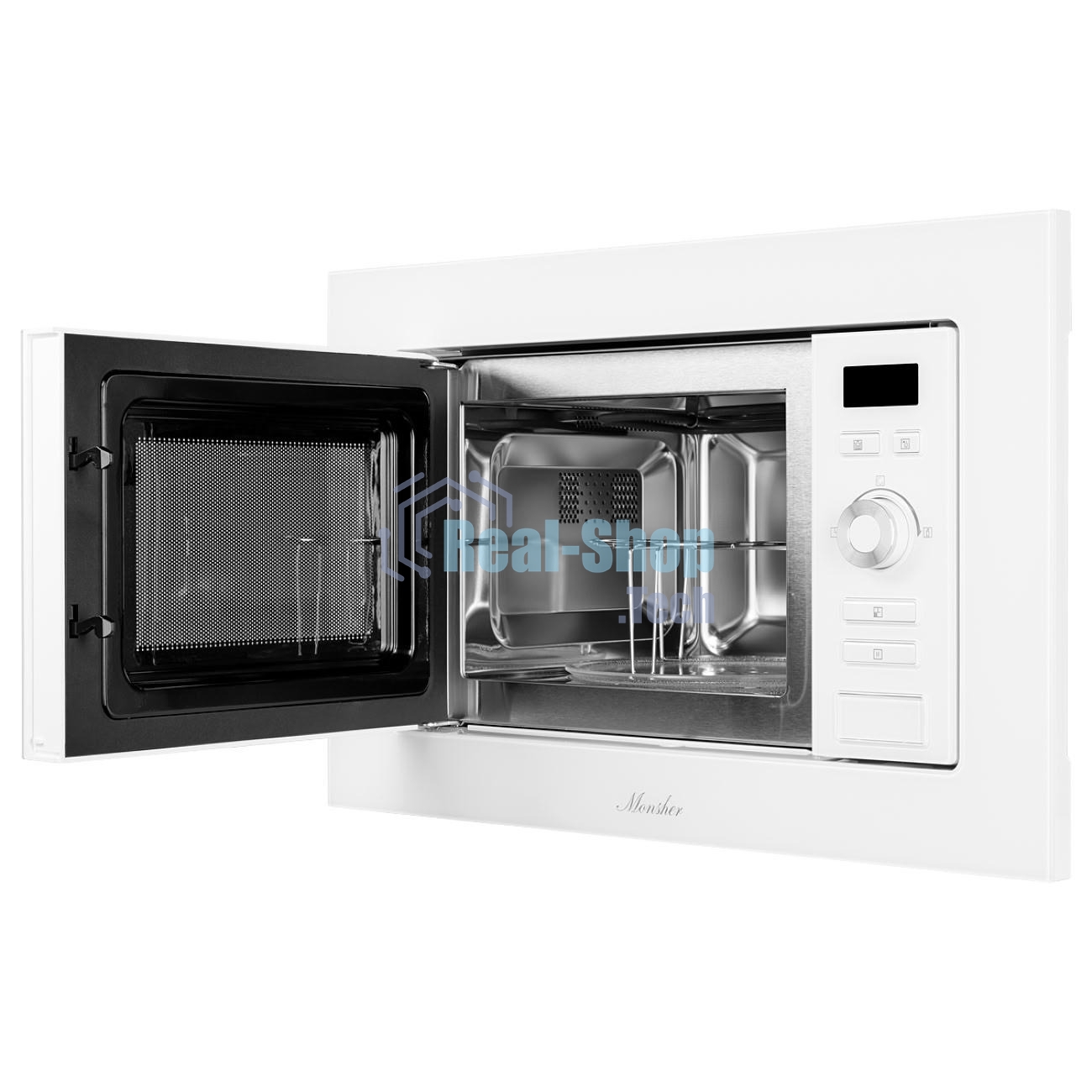 Микроволновая печь встраиваемая MONSHER 201 W 20 л, 800-1250 Вт, гриль, 8 программ, белый