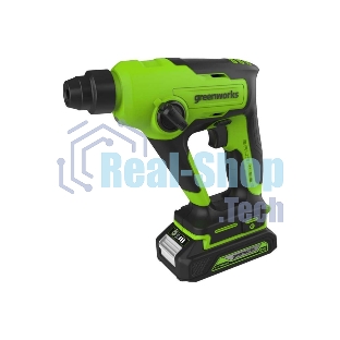 Перфоратор GreenWorks GD24SDS1K2, 24 В, 1,2 Дж, от аккумулятора