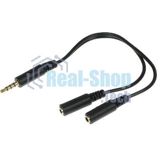 Адаптер аудио A4Tech AD-3P 2xJack 3.5 (f)/Jack 3.5 (m) 0.2м. черный