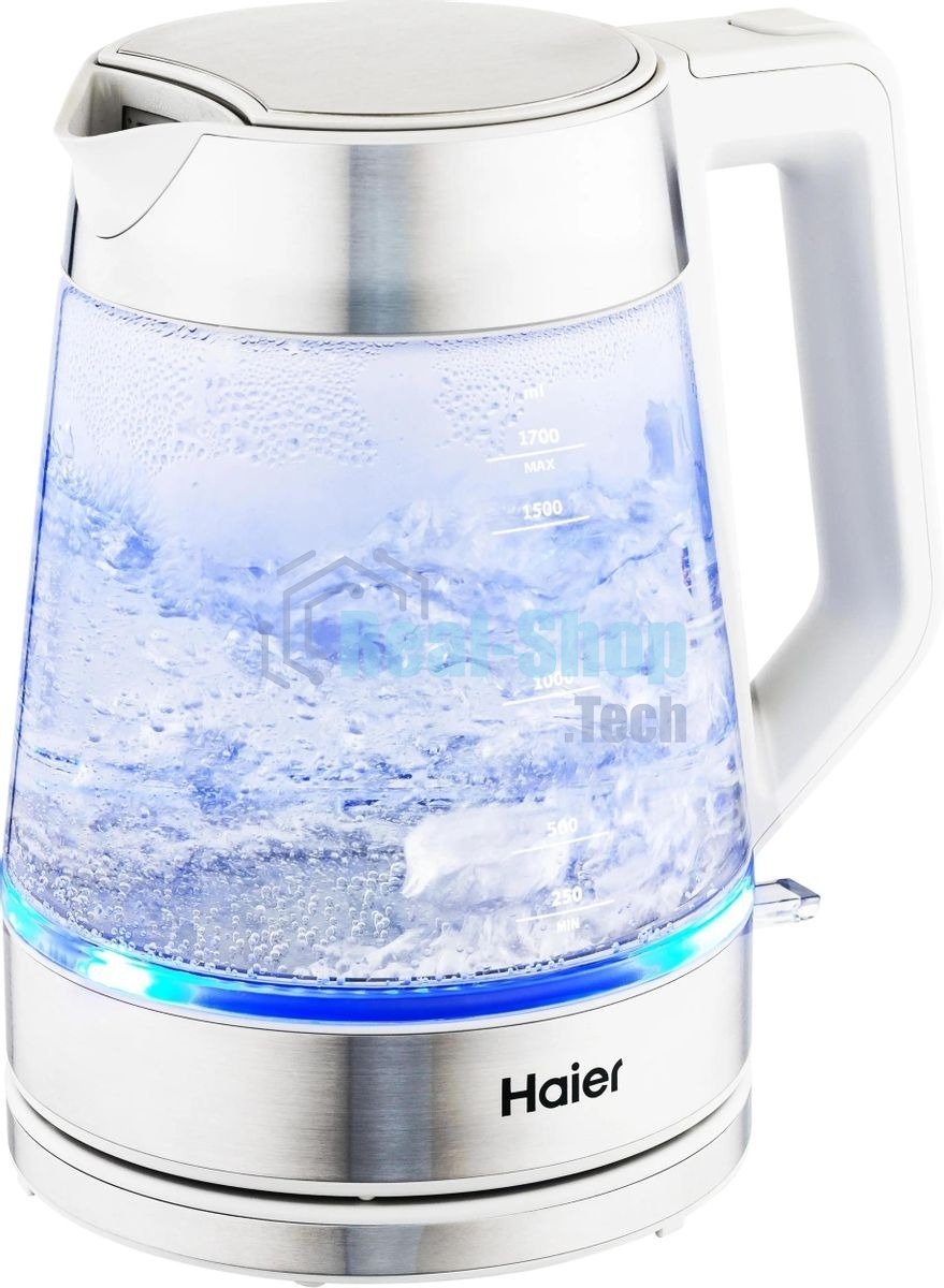 Чайник электрический Haier HK-500 1.7л. 2200Вт серый/белый корпус: стекло/пластик (TD0029955RU)