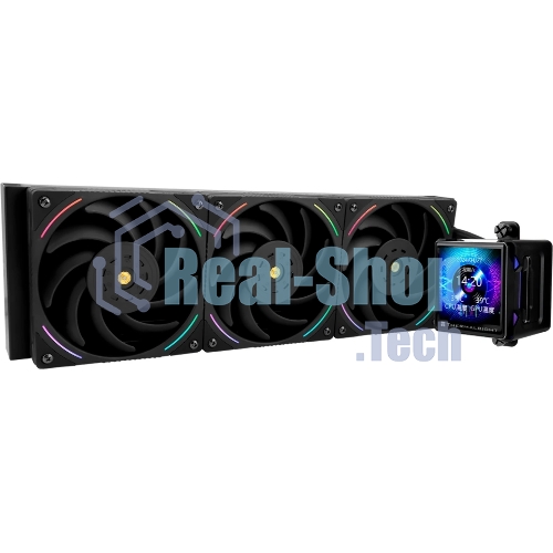 Система жидкостного охлаждения Thermalright Elite Vision 360 (360mm, LED, Black, ARGB/Fans: 3x120mm, 69CFM, 27dBA, 2150RPM/Pump height 63mm, Rad thickness 27mm/S: 1700, 1200, 1851, 115X, 2011, 2066, AM5, AM4)