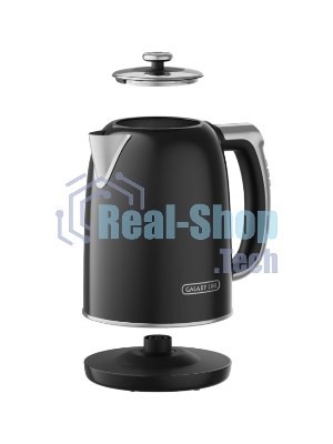 Чайник электрический Galaxy Line GL 0360 1.7 л, 2200 Вт, черный корпус: нерж.сталь/пластик