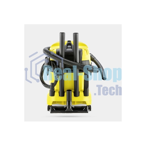 Строительный пылесос Karcher WD 4 P V-20/5/22 желтый, 1000 Вт, уборка сухая/сбор воды/выдув, пылесборник мешок/контейнер, 20 л