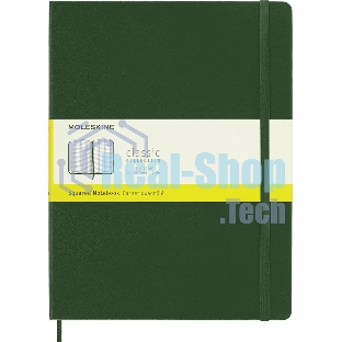 Блокнот MOLESKINE Classic, 192стр, в клеточку, твердая обложка, зеленый qp091k15