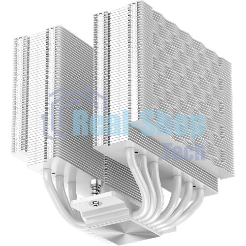 Кулер для процессора PCCooler RZ620 WH (260W, 4-pin PWM, 158мм, Al/Cu, 6x6мм, 2x120мм, 86.73CFM, 32dBA, 1800RPM, S: 1851/1700/1200/115X, AM5/AM4, белый)