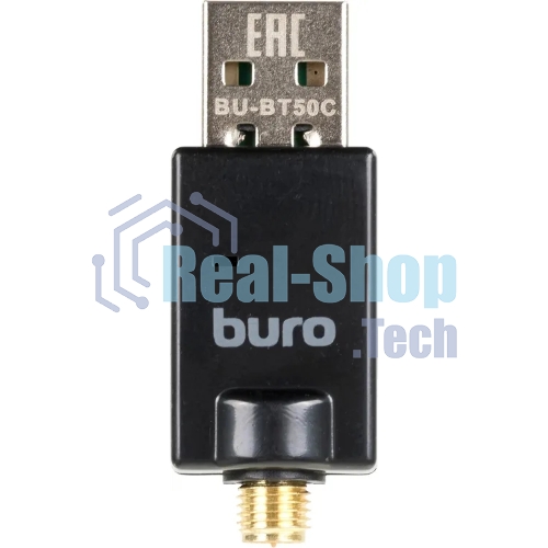 Адаптер USB Buro Bluetooth 5.0+EDR class 1 100м черный