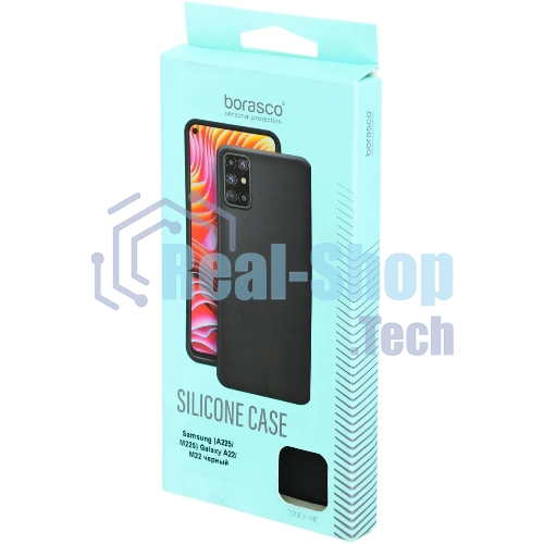 Чехол (клип-кейс) BORASCO Silicone Case, для Samsung Galaxy A22/M22, черный