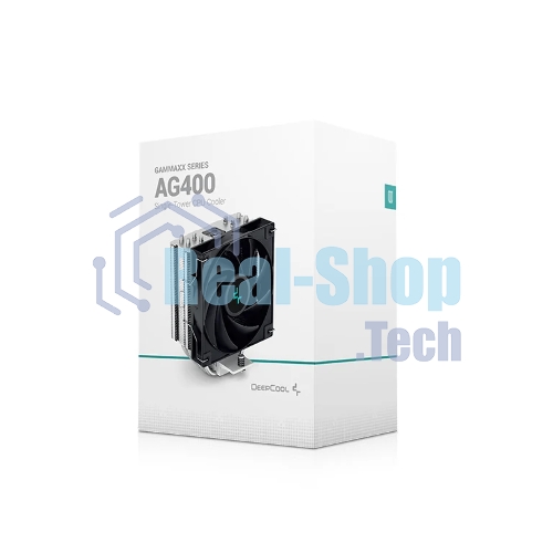 Кулер для процессора DEEPCOOL AG400 черный, 120 мм, алюминий/медь, 2000 об/мин, 31.6 дБ, 4 pin, 220 Вт, 150 мм