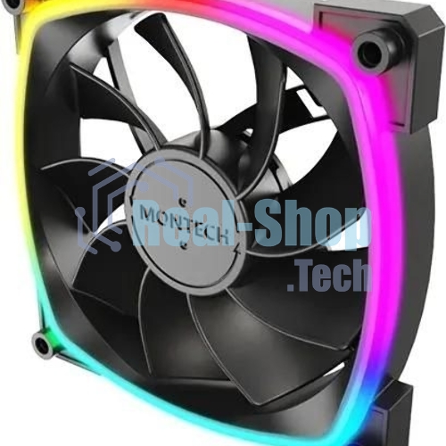Вентилятор для корпуса Montech RX120 Reverse ARGb 120х120x25 черный 4-pin 27дБ (RX120 PWM BLACK) Ret