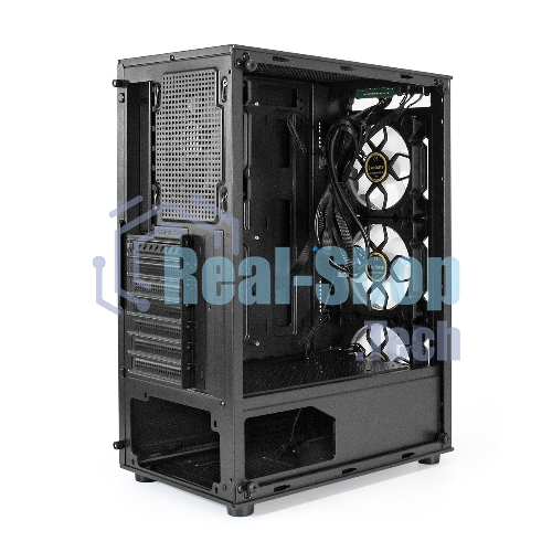 Компьютерный корпус Miditower ExeGate i3 BASE-EVO800 (ATX, БП EVO800RGb с вент. 12 см, с окном, 1хUSB+1хUSB 3.0, аудио, 4 вент. 12см с RGb подсветкой)