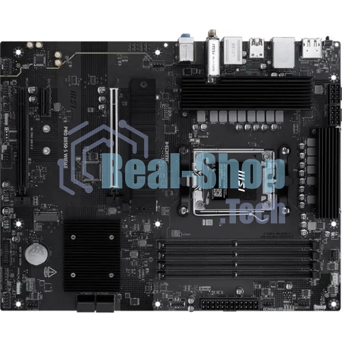 Материнская плата MSI PRO B850-S WIFI6E, AM5, AMD B850, 4xDDR5, 4xSATA, 2xM.2, 1xPCIe 4.0 x16, 1xPCIe 4.0 x4, 1xPCIe 3.0 x1, 1xDP, 1xHDMI, 1x2.5Gb LAN, Wi-Fi 6E, Bluetooth 5.3, 1xUSB-C 10Gbps, 3xUSB-A 10Gbps, 4xUSB-A 5Gbps, 3x3.5 мм, 7.1, ATX