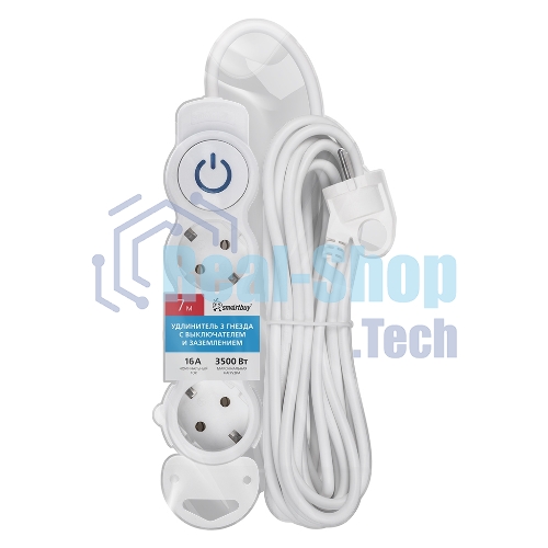 Удлинитель Smartbuy (SBE-16-3-07m-ZS) 3 роз х 7,0 м - белый