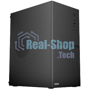Компьютерный корпус CBR mATX Minitower V863, без БП, 1хUSB 3.0 Type C, 1хUSB 3.0, 1хUSB 2.0, HD Audio+Mic, черный PCC-MATX-V863-WPSU
