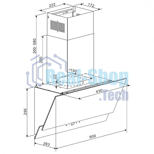 Вытяжка каминная Zigmund & Shtain K 151.6 W белый, 60 см, 650 куб. м/ч, 55 дБ