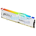 Оперативная память Kingston Fury Beast, DDR5, 16Gb (1x16Gb), 6000MHz, CL36, DIMM, с радиатором, RGB, белый