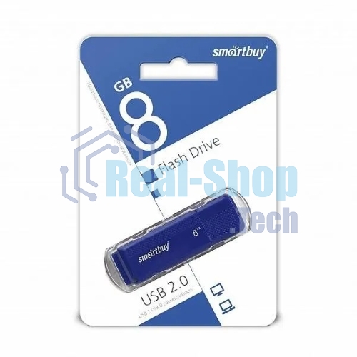 Флешка USB Smartbuy Dock Blue (SB8GbDK-B), 8Gb, USB 2.0, R/W 15/5, синий