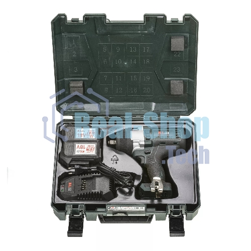 Профессиональный бесщеточный гайковерт аккумуляторный KLPRO KLSS18BHX-50 (18В, Li-ion-2шт, 5.0Ач, 800Нм, 2 скорости, подсветка,З/У,в кейсе)